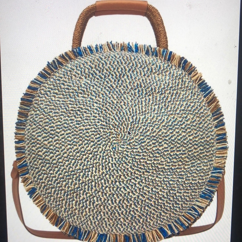 New Zara Round Woven Basket Rattan Cross Body